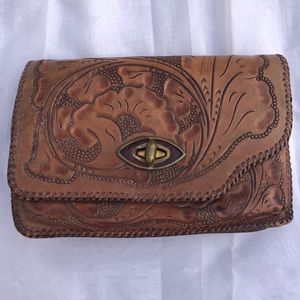 Native American Leather Crossbody or Clutch Purse